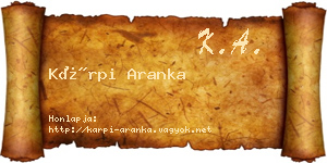 Kárpi Aranka névjegykártya
