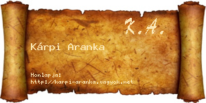 Kárpi Aranka névjegykártya