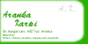 aranka karpi business card